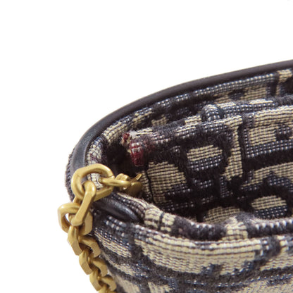 CHRISTIAN DIOR クリスチャンディオール チェーンウォレット トロッター柄 長財布（小銭入れあり） キャンバス レディース 中古