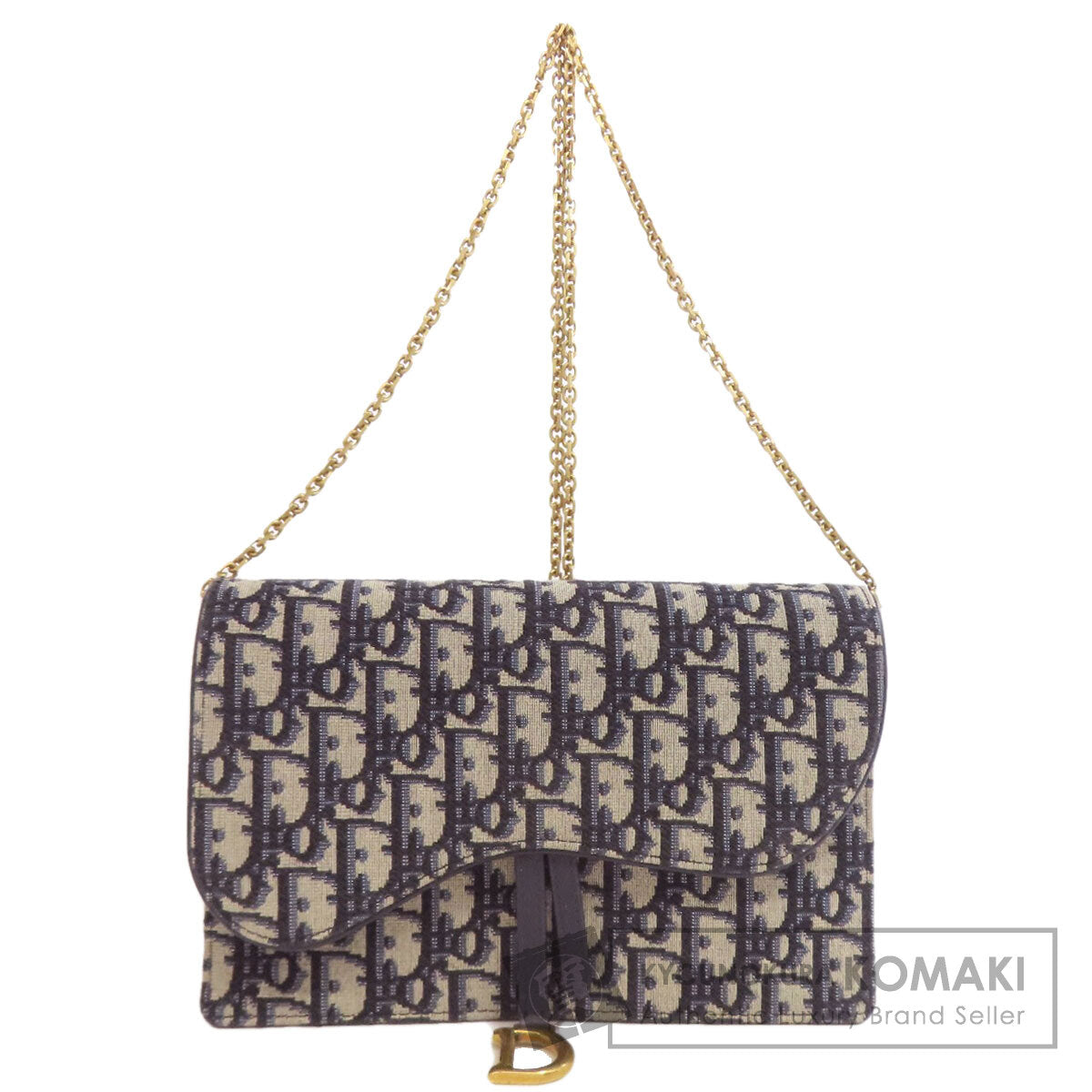 CHRISTIAN DIOR クリスチャンディオール チェーンウォレット トロッター柄 長財布（小銭入れあり） キャンバス レディース 中古