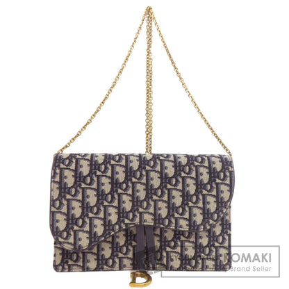CHRISTIAN DIOR クリスチャンディオール チェーンウォレット トロッター柄 長財布（小銭入れあり） キャンバス レディース 中古