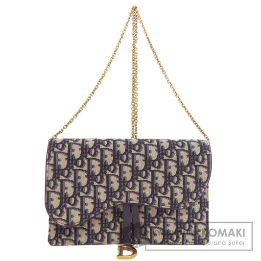 CHRISTIAN DIOR クリスチャンディオール チェーンウォレット トロッター柄 長財布（小銭入れあり） キャンバス レディース 中古