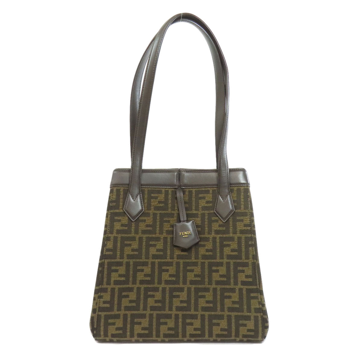 FENDI フェンディ オリガミ ミディアム ズッカ柄 トートバッグ キャンバス レディース 中古