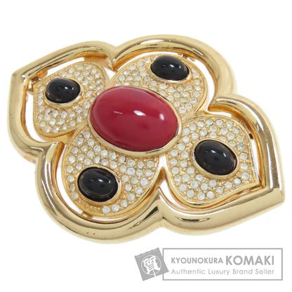 CHRISTIAN DIOR クリスチャンディオール ラインストーン ブローチ 金属製 レディース 中古