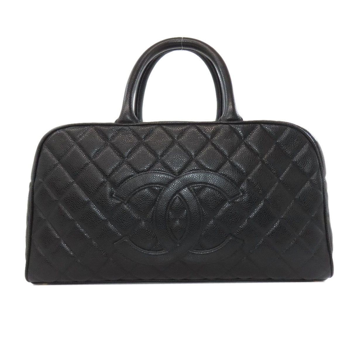 CHANEL シャネル マトラッセ ココマーク ゴールド金具 ボストンバッグ グレインド カーフスキン レディース 中古