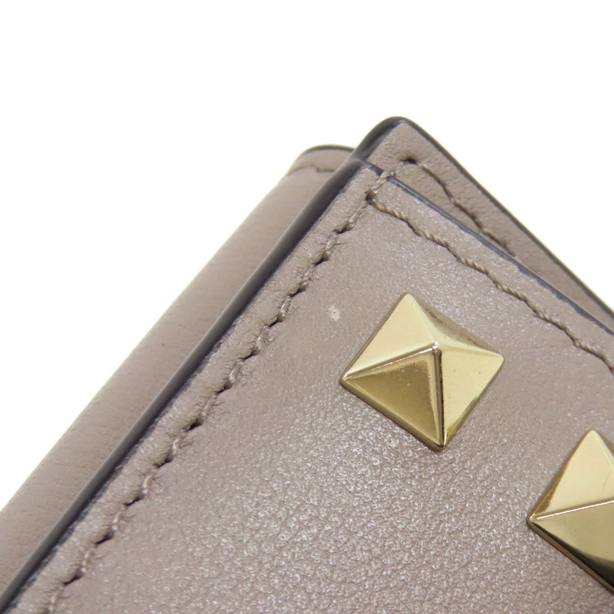 VALENTINO バレンティノ コンパクトウォレット スタッズ 二つ折り財布（小銭入れあり） レザー レディース 中古