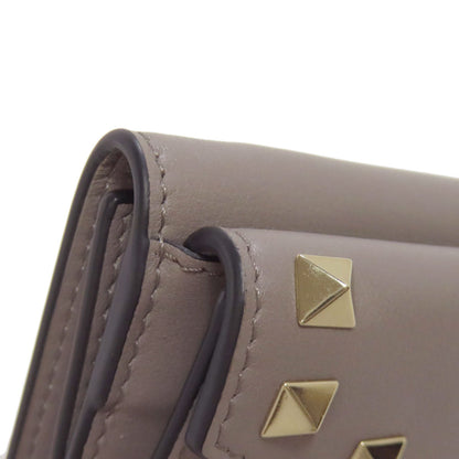 VALENTINO バレンティノ コンパクトウォレット スタッズ 二つ折り財布（小銭入れあり） レザー レディース 中古