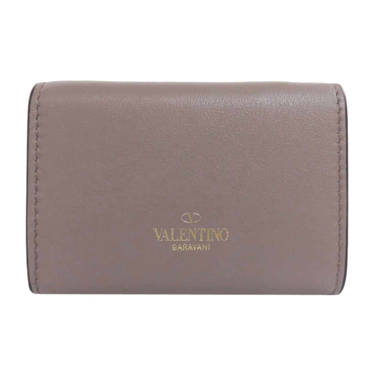 VALENTINO バレンティノ コンパクトウォレット スタッズ 二つ折り財布（小銭入れあり） レザー レディース 中古