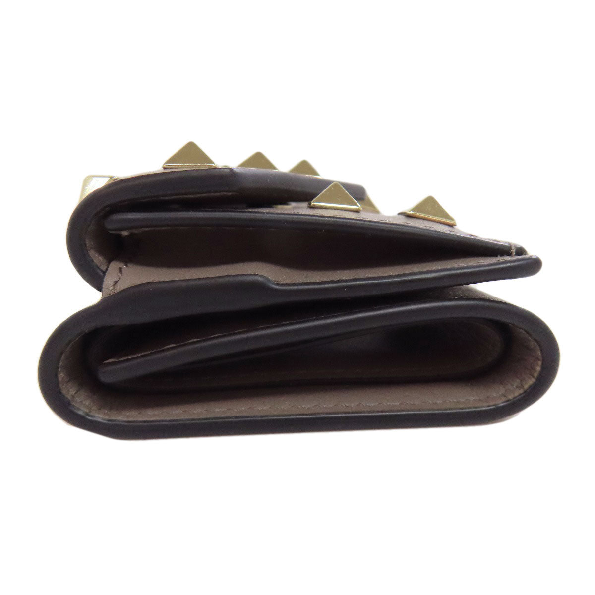 VALENTINO バレンティノ コンパクトウォレット スタッズ 二つ折り財布（小銭入れあり） レザー レディース 中古