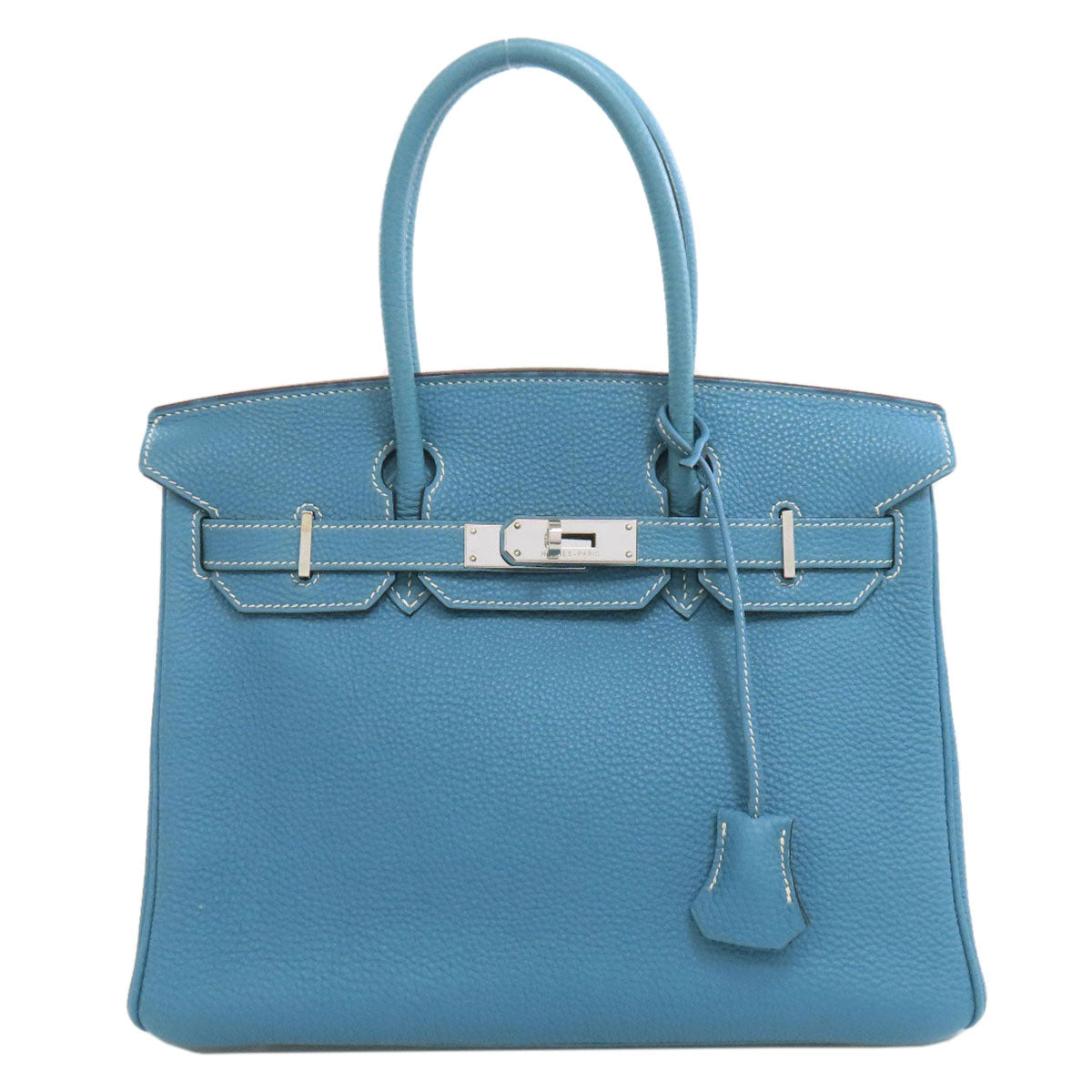 HERMES エルメス バーキン30 ブルージーン シルバー金具 ハンドバッグ トゴ レディース 中古