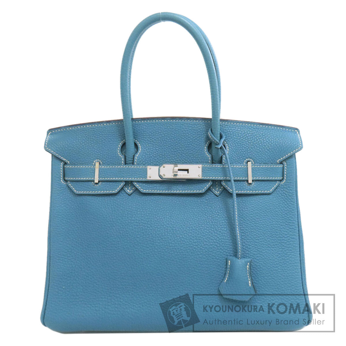 HERMES エルメス バーキン30 ブルージーン シルバー金具 ハンドバッグ トゴ レディース 中古