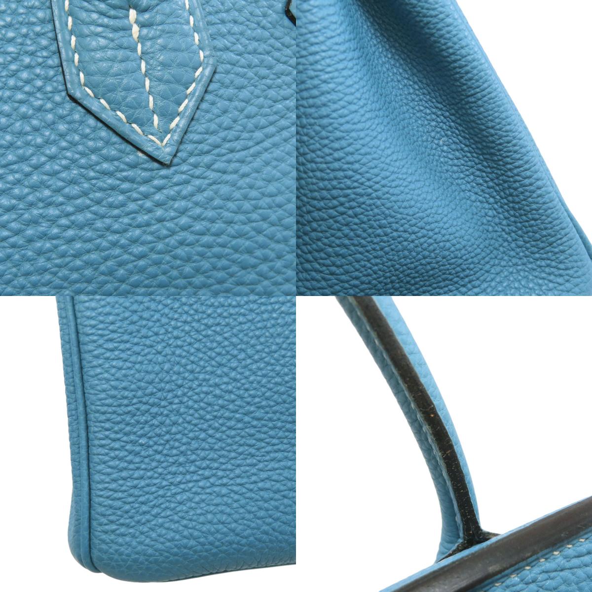 HERMES エルメス バーキン30 ブルージーン シルバー金具 ハンドバッグ トゴ レディース 中古