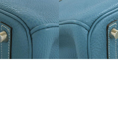 HERMES エルメス バーキン30 ブルージーン シルバー金具 ハンドバッグ トゴ レディース 中古