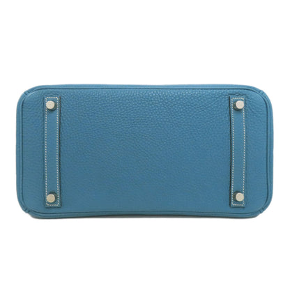 HERMES エルメス バーキン30 ブルージーン シルバー金具 ハンドバッグ トゴ レディース 中古