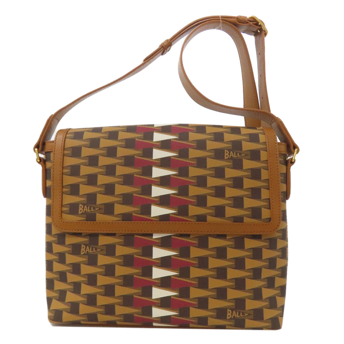 BALLY バリー 総柄 ショルダーバッグ PVC レディース 中古
