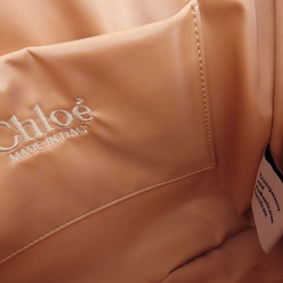 CHLOE クロエ ウッディトート 2WAY ハンドバッグ ナイロン レディース 中古