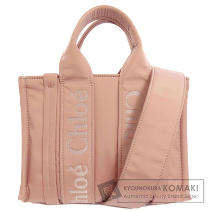 CHLOE クロエ ウッディトート 2WAY ハンドバッグ ナイロン レディース 中古