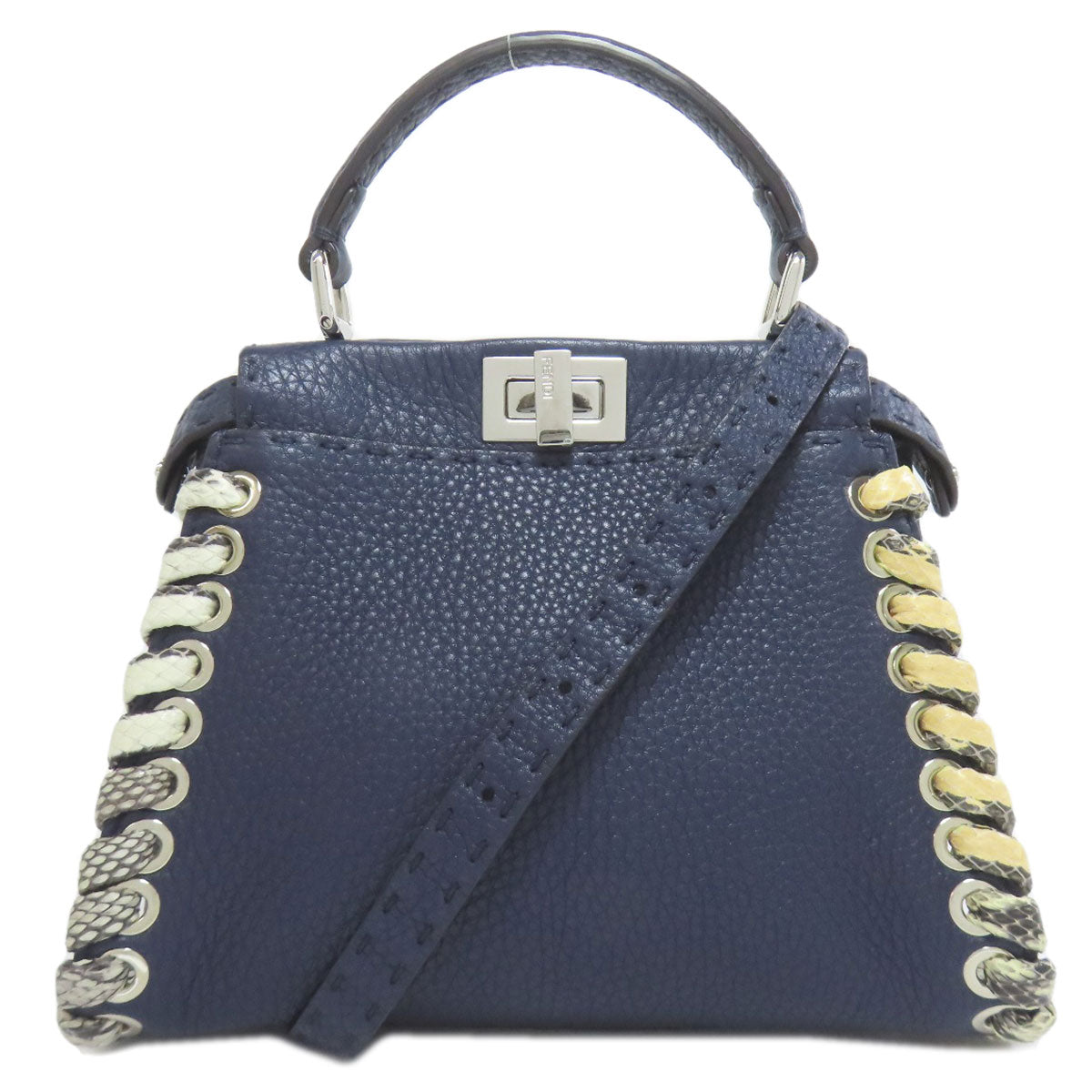 FENDI フェンディ ピーカブーミニ セレリア 2WAY ハンドバッグ カーフ レディース 中古