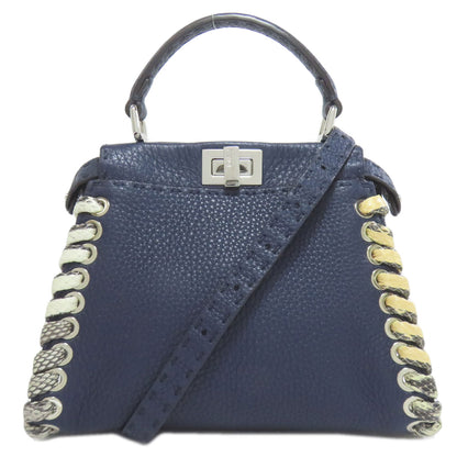 FENDI フェンディ ピーカブーミニ セレリア 2WAY ハンドバッグ カーフ レディース 中古
