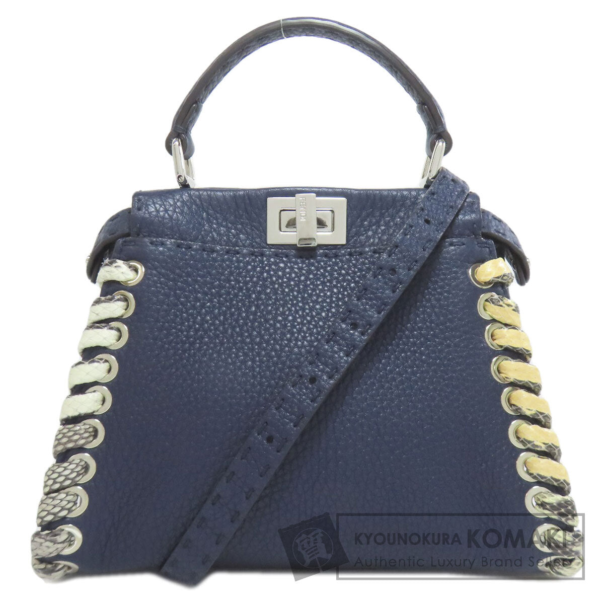 FENDI フェンディ ピーカブーミニ セレリア 2WAY ハンドバッグ カーフ レディース 中古