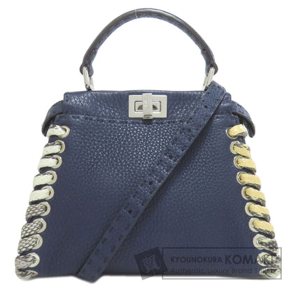 FENDI フェンディ ピーカブーミニ セレリア 2WAY ハンドバッグ カーフ レディース 中古