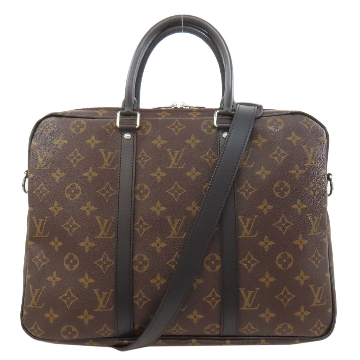 LOUIS VUITTON ルイヴィトン M52005 ポルトドキュマン ヴォワヤージュPM ビジネスバッグ モノグラムマカサー メンズ 中古