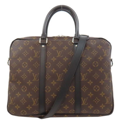 LOUIS VUITTON ルイヴィトン M52005 ポルトドキュマン ヴォワヤージュPM ビジネスバッグ モノグラムマカサー メンズ 中古