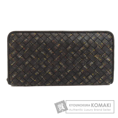 BOTTEGA VENETA ボッテガヴェネタ イントレチャート ラウンドファスナー 長財布（小銭入れあり） カーフ レディース 中古