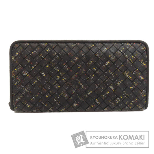 BOTTEGA VENETA ボッテガヴェネタ イントレチャート ラウンドファスナー 長財布（小銭入れあり） カーフ レディース 中古