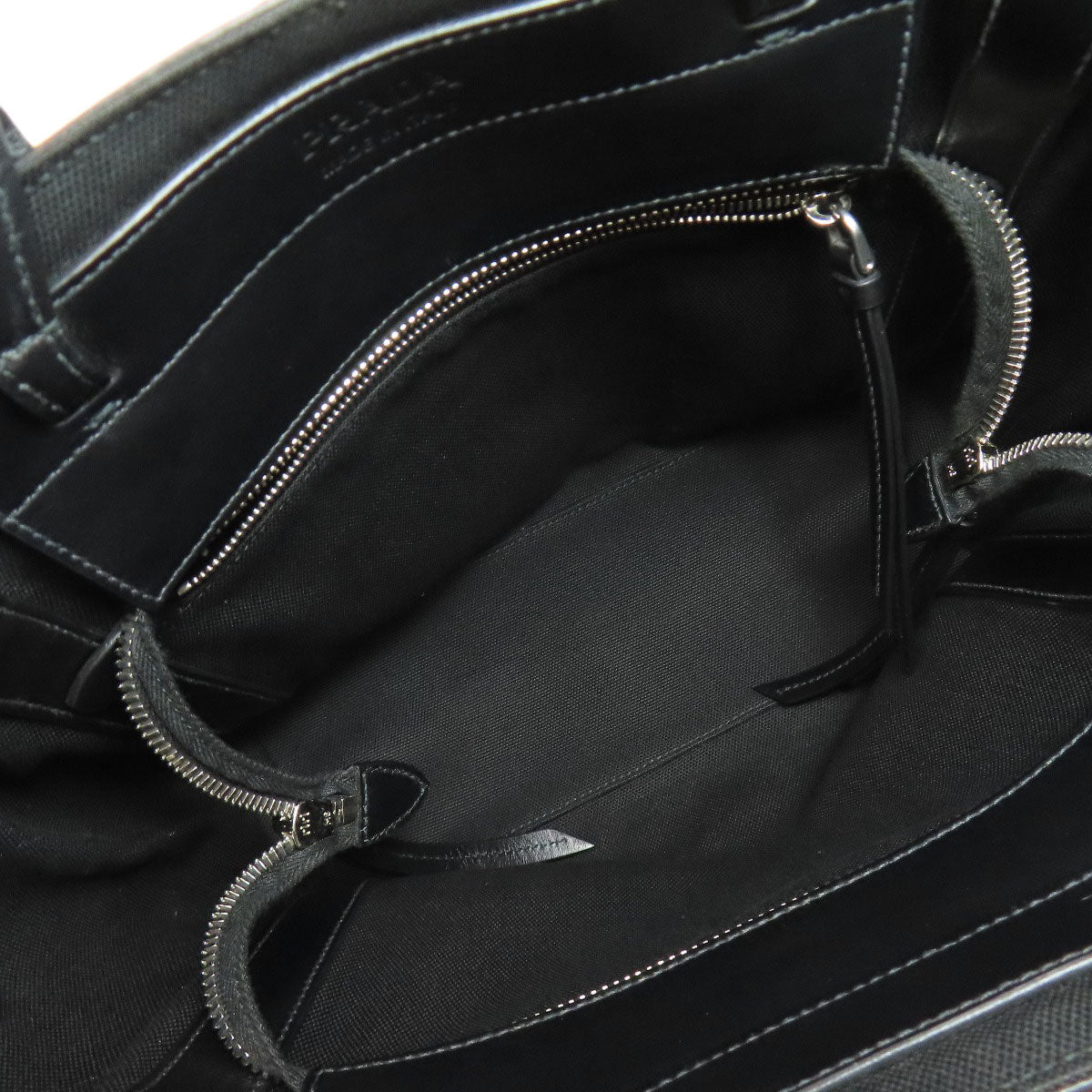 PRADA プラダ ウーヴェルチュール 2WAY ハンドバッグ キャンバス レディース 中古