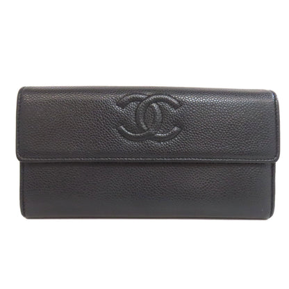 CHANEL シャネル ココマーク シルバー金具 長財布（小銭入れあり） グレインド カーフスキン レディース 中古