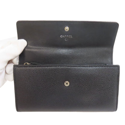 CHANEL シャネル ココマーク シルバー金具 長財布（小銭入れあり） グレインド カーフスキン レディース 中古