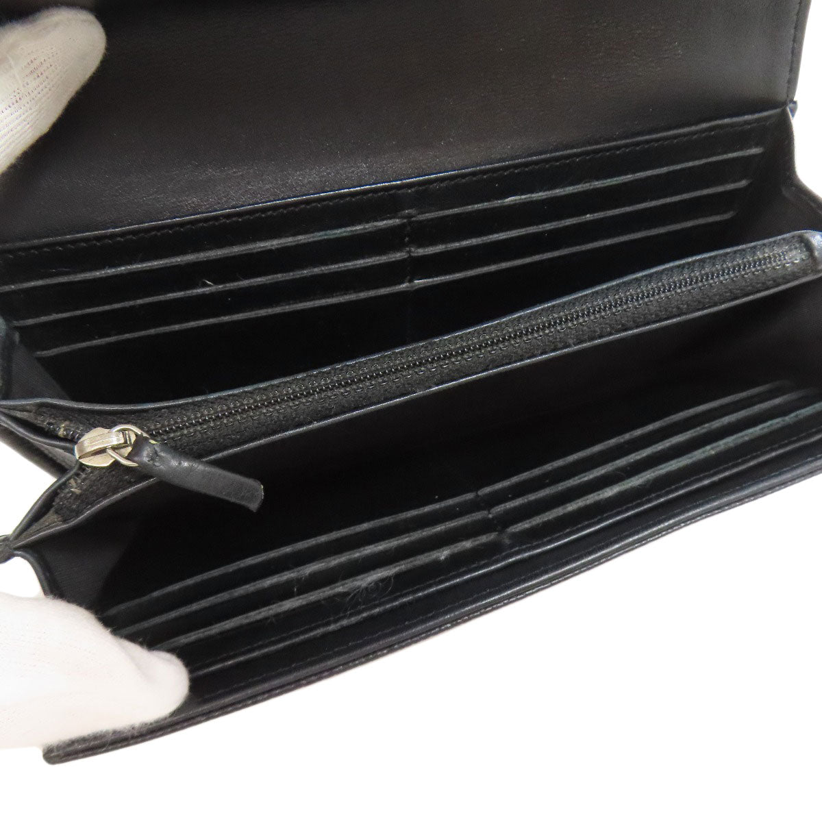 CHANEL シャネル ココマーク シルバー金具 長財布（小銭入れあり） グレインド カーフスキン レディース 中古