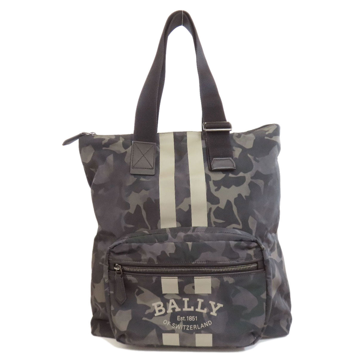 BALLY バリー カモフラージュ柄 エコバッグ トートバッグ ナイロン レディース 中古
