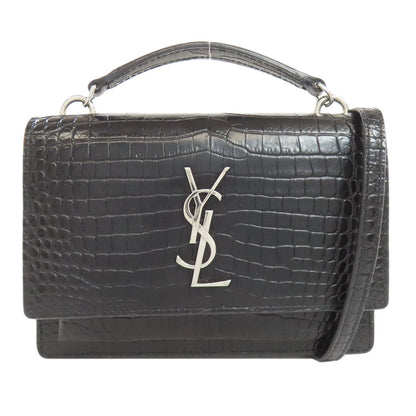 YVES SAINT LAURENT イヴ・サンローラン チェーンウォレット 型押し 長財布（小銭入れあり） カーフ レディース 中古