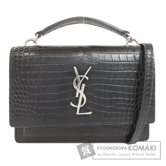 YVES SAINT LAURENT イヴ・サンローラン チェーンウォレット 型押し 長財布（小銭入れあり） カーフ レディース 中古