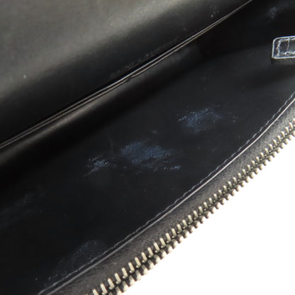 YVES SAINT LAURENT イヴ・サンローラン チェーンウォレット 型押し 長財布（小銭入れあり） カーフ レディース 中古