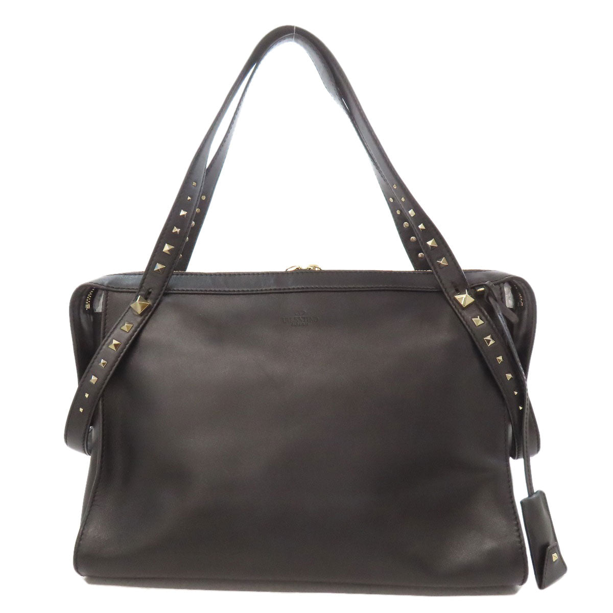 VALENTINO バレンティノ スタッズ ショルダーバッグ レザー レディース 中古