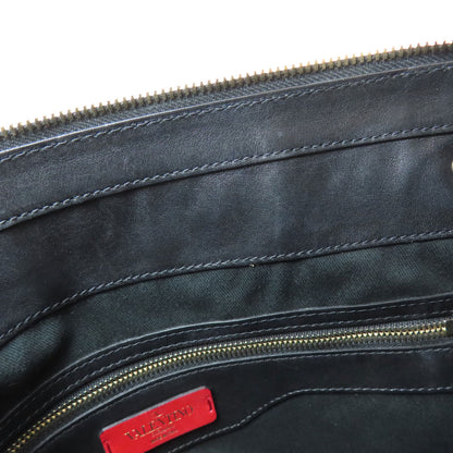 VALENTINO バレンティノ スタッズ ショルダーバッグ レザー レディース 中古