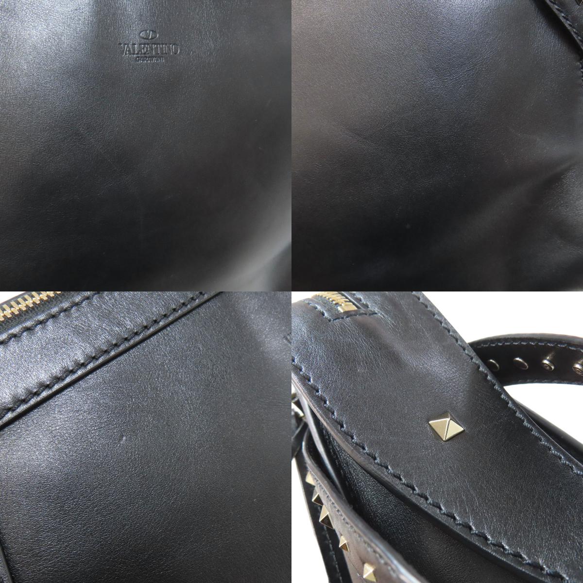 VALENTINO バレンティノ スタッズ ショルダーバッグ レザー レディース 中古