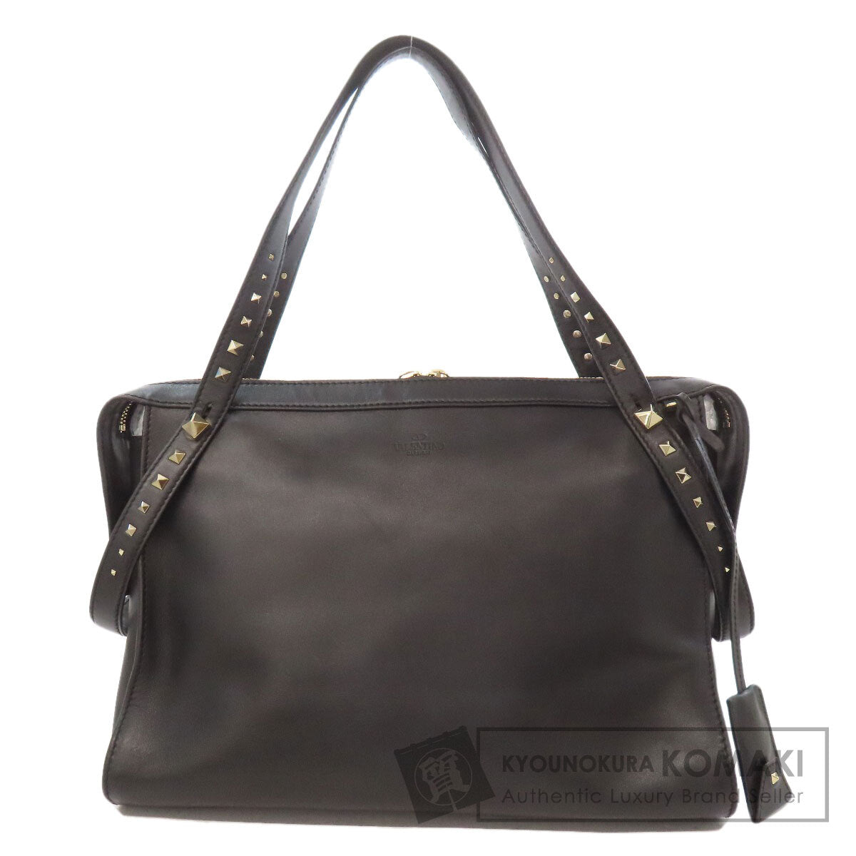 VALENTINO バレンティノ スタッズ ショルダーバッグ レザー レディース 中古
