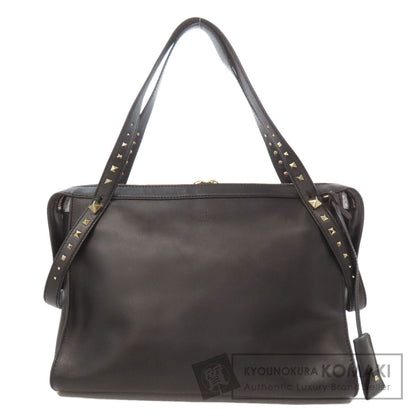 VALENTINO バレンティノ スタッズ ショルダーバッグ レザー レディース 中古