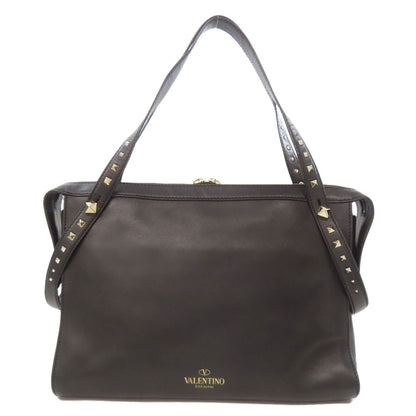 VALENTINO バレンティノ スタッズ ショルダーバッグ レザー レディース 中古