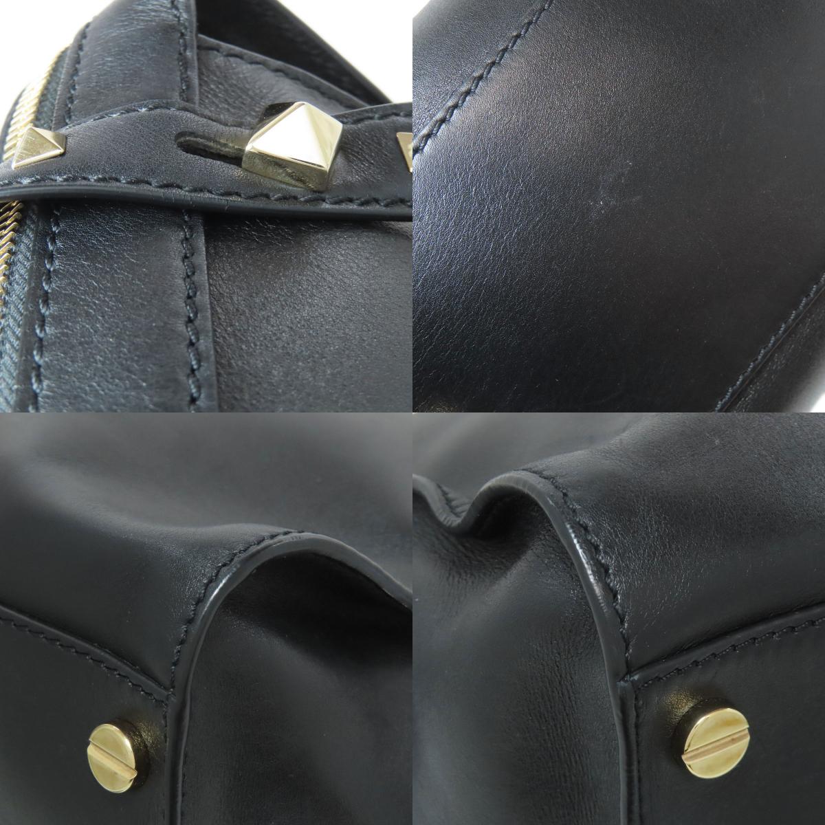 VALENTINO バレンティノ スタッズ ショルダーバッグ レザー レディース 中古