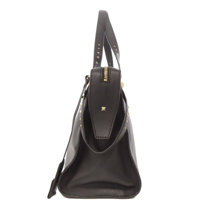 VALENTINO バレンティノ スタッズ ショルダーバッグ レザー レディース 中古