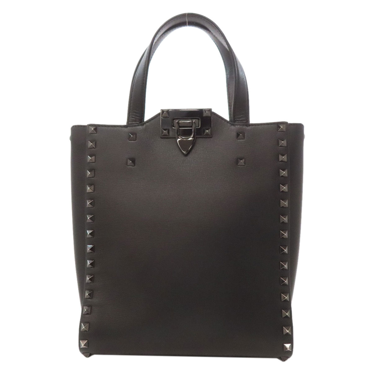 VALENTINO バレンティノ スタッズ ハンドバッグ レザー レディース 中古