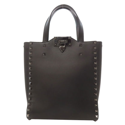 VALENTINO バレンティノ スタッズ ハンドバッグ レザー レディース 中古