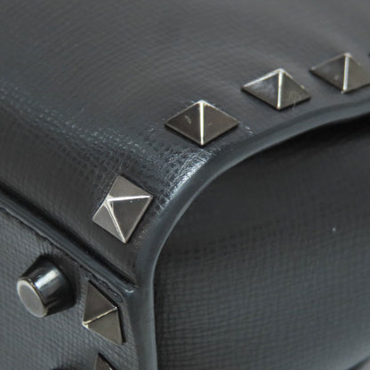 VALENTINO バレンティノ スタッズ ハンドバッグ レザー レディース 中古