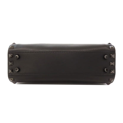 VALENTINO バレンティノ スタッズ ハンドバッグ レザー レディース 中古