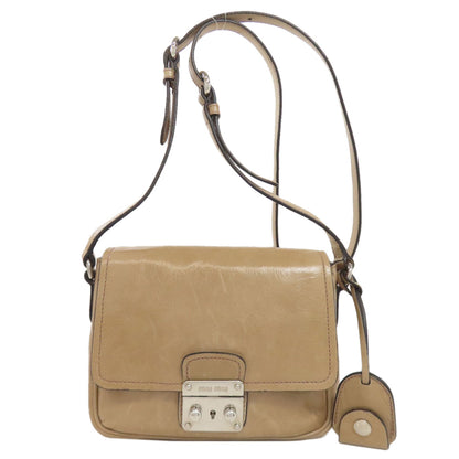 MIUMIU ミュウミュウ ロゴ ショルダーバッグ レザー レディース 中古