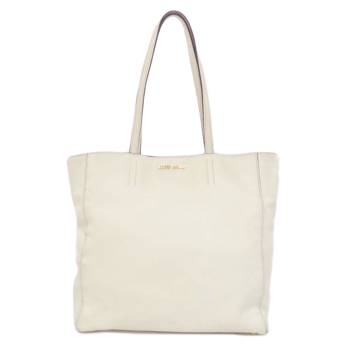 MIUMIU ミュウミュウ ロゴ トートバッグ レザー レディース 中古