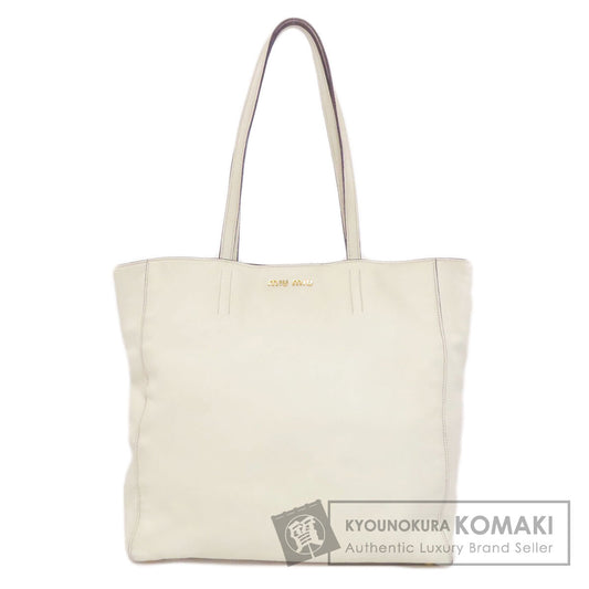 MIUMIU ミュウミュウ ロゴ トートバッグ レザー レディース 中古